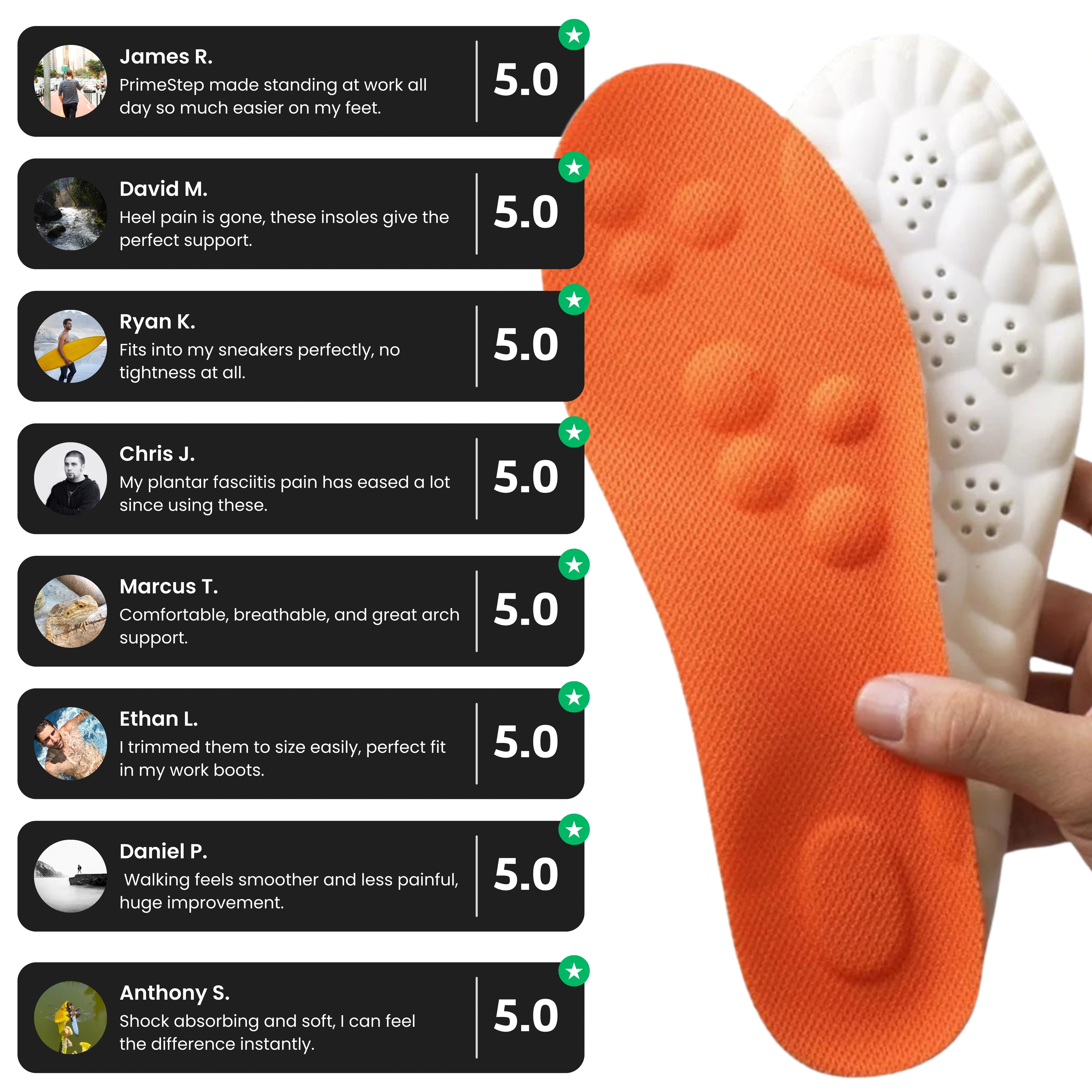 PrimeStep™ - Flat Feet Orthopedic Insoles for Arch Support & Plantar Fasciitis Relief