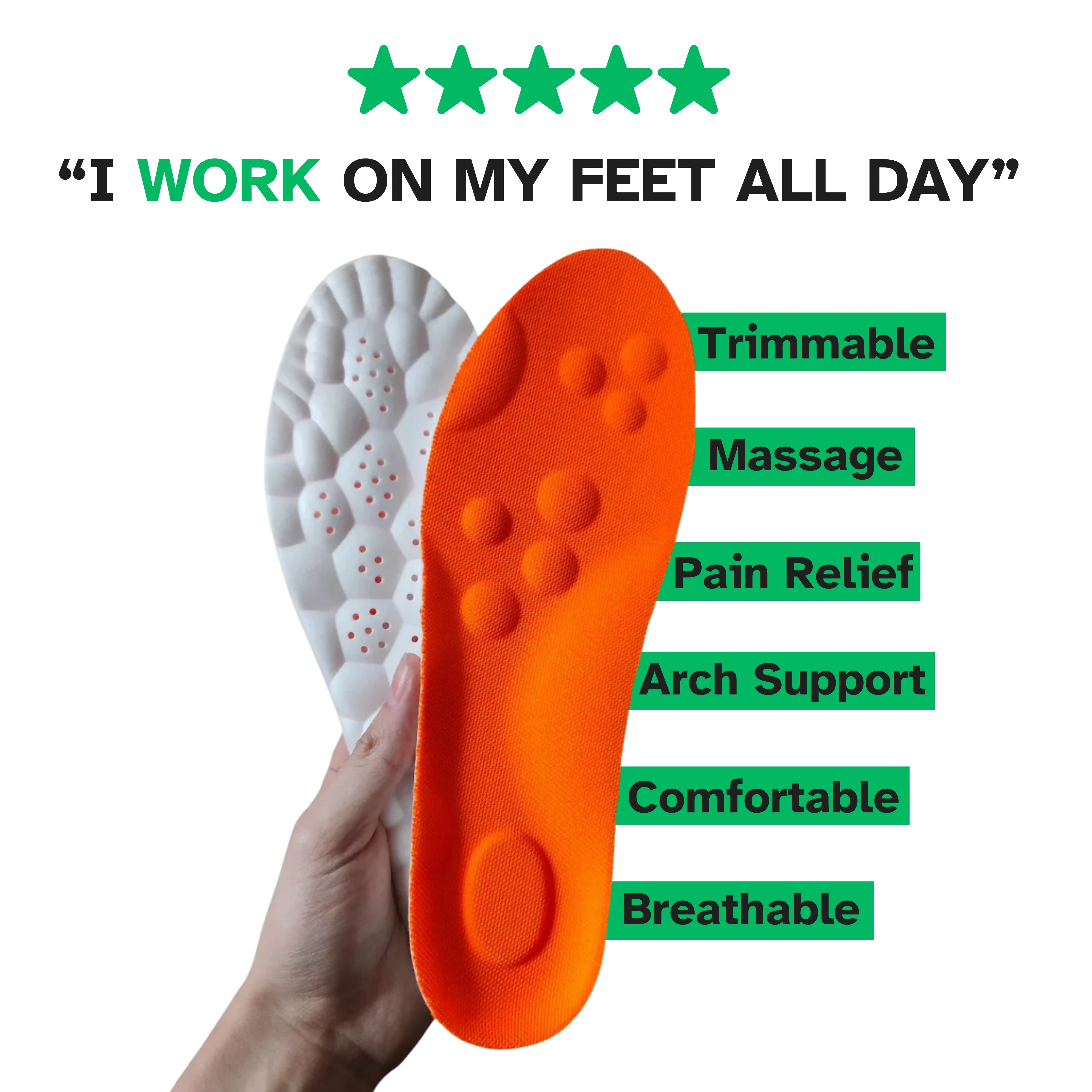 PrimeStep™ - Flat Feet Orthopedic Insoles for Arch Support & Plantar Fasciitis Relief