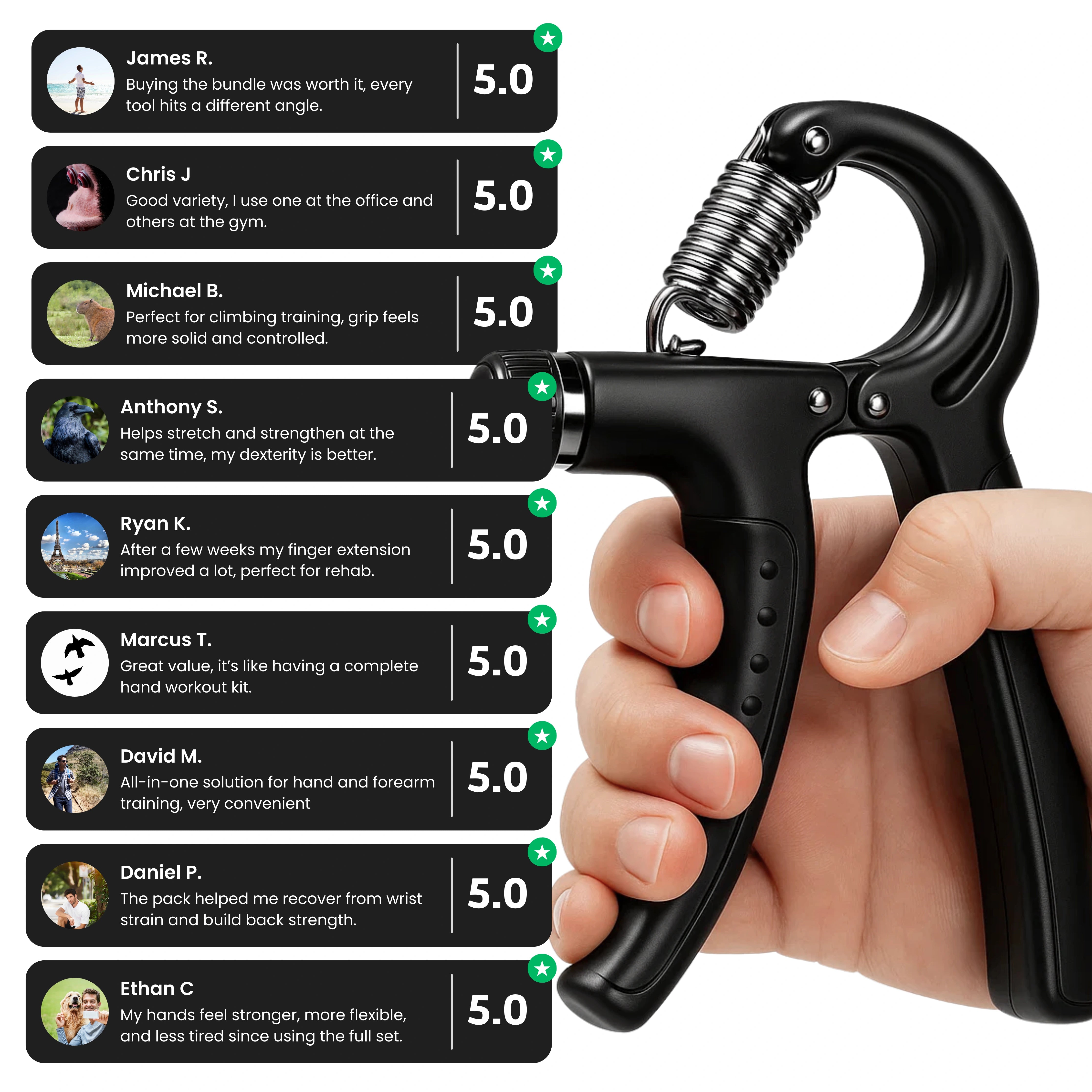 PrimeGrip™ — Hand Grip Strengthener for Forearms & Stress Relief