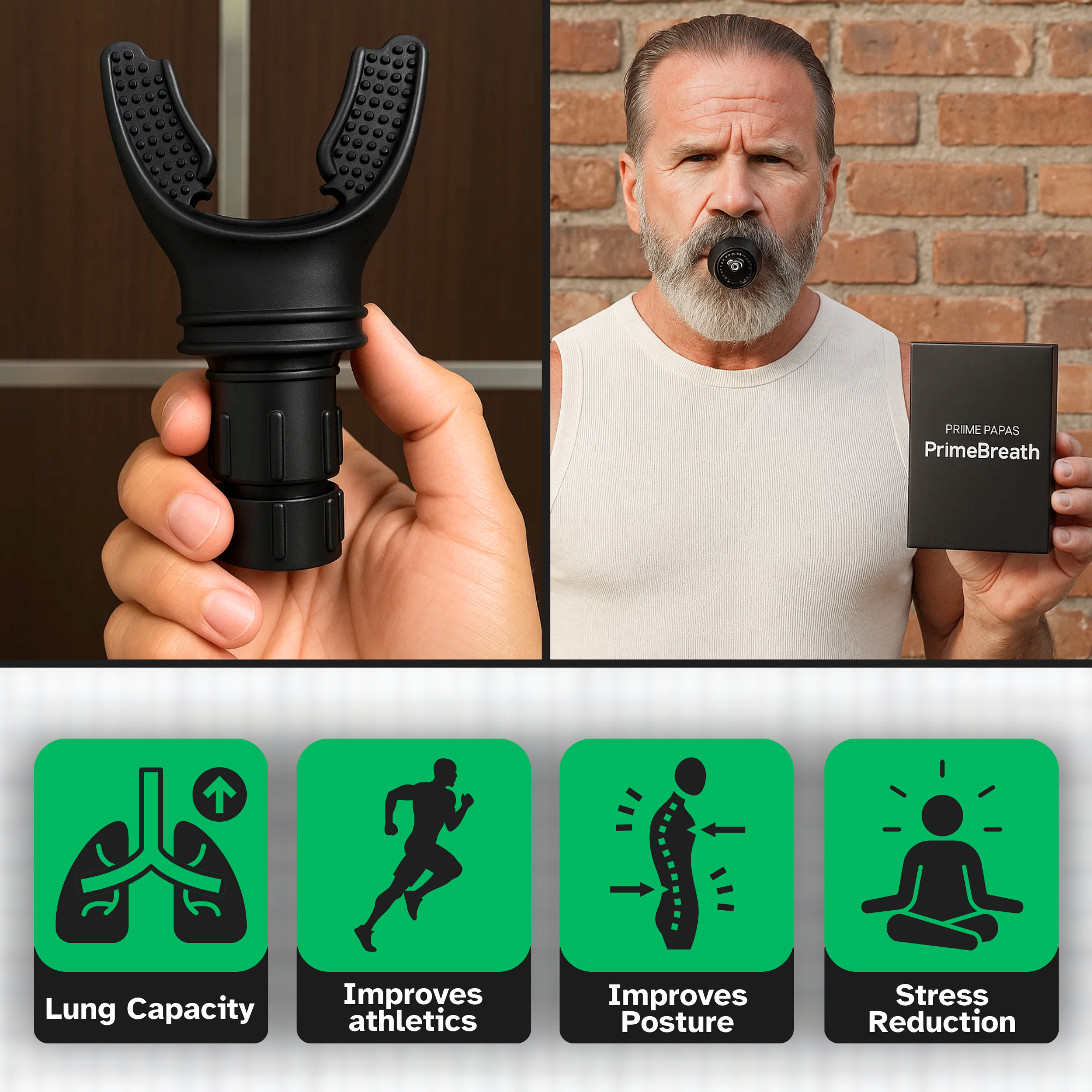 PrimeBreath™ - Breathing Trainer Device for Stronger Lungs & Better Endurance