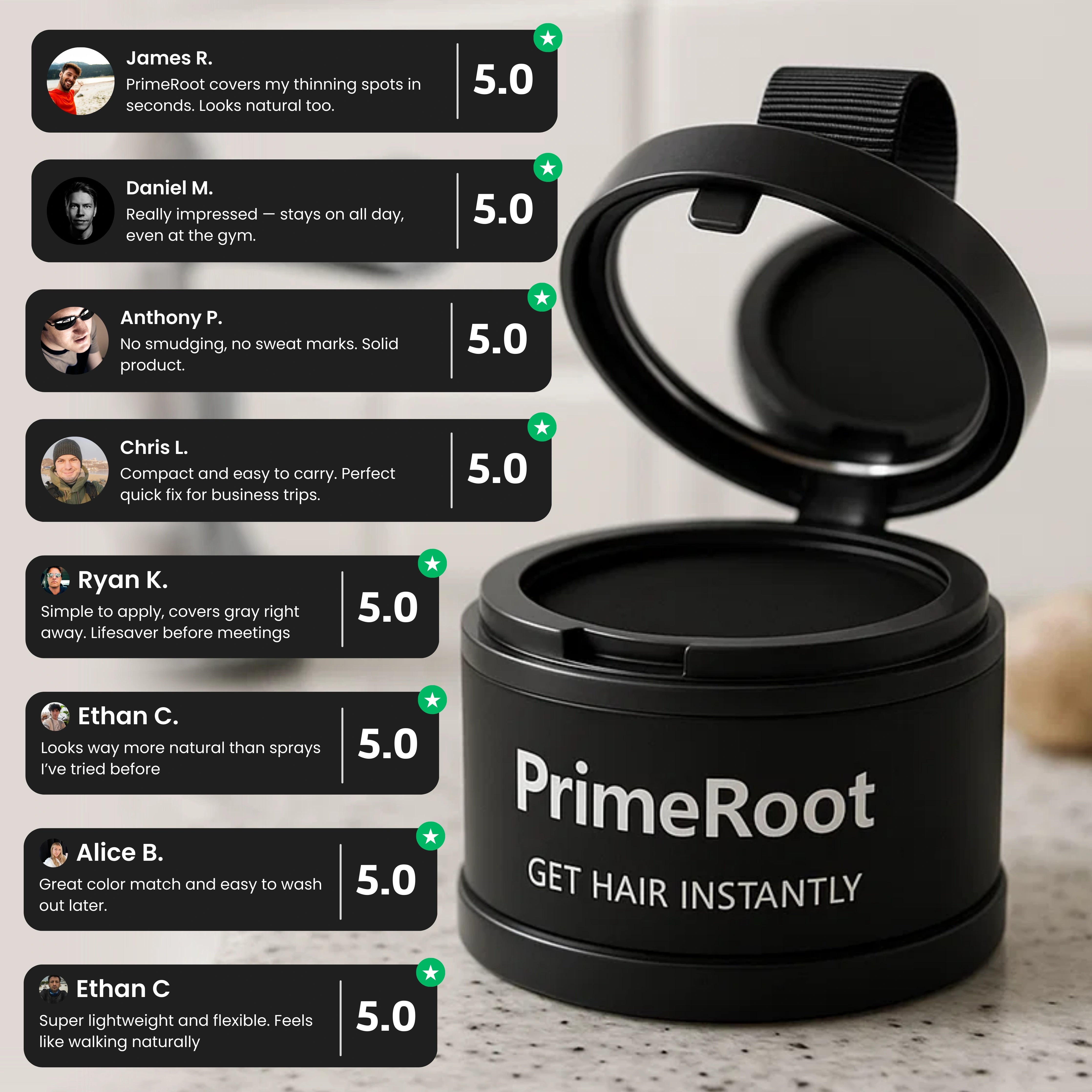 PrimeRoot - Hair Root Powder for Instant Coverage & Thinning Conceal