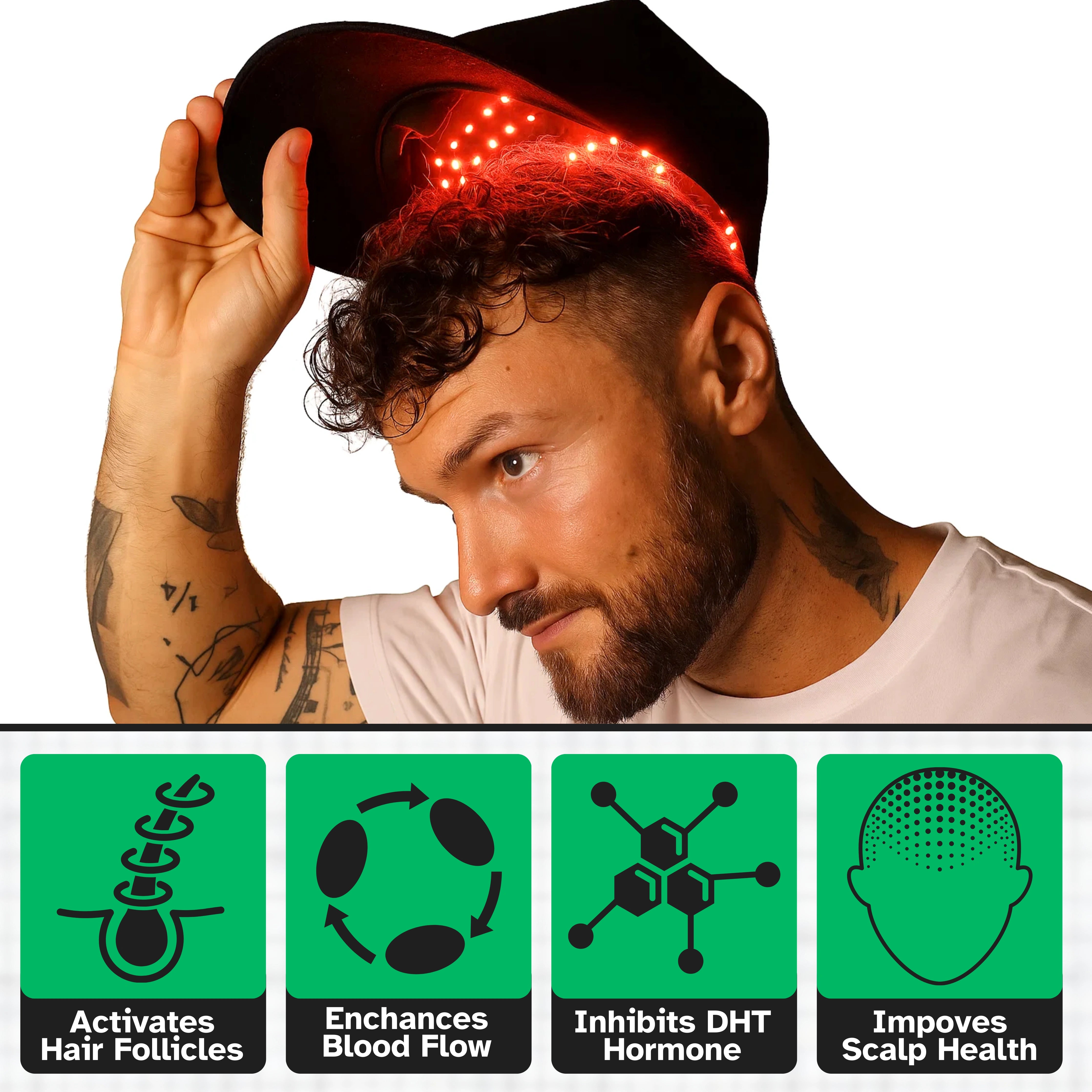 PrimeGrow™ — Red Light Therapy Cap for Hair Regrowth